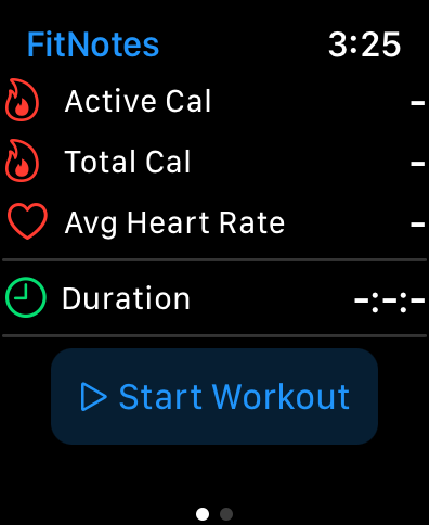 Watch Workout Management View, Not Started